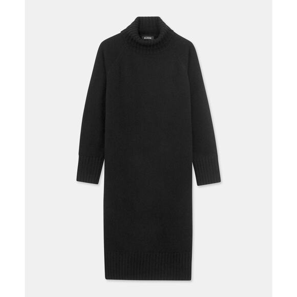 NAADAM Luxe Cashmere Turtleneck Dress Women's BLACK Size S - Picture 1 of 3